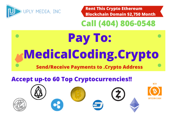 MedicalCoding.Crypto Crypto Ethereum Blockchain Domain For Rent Uply Media Inc